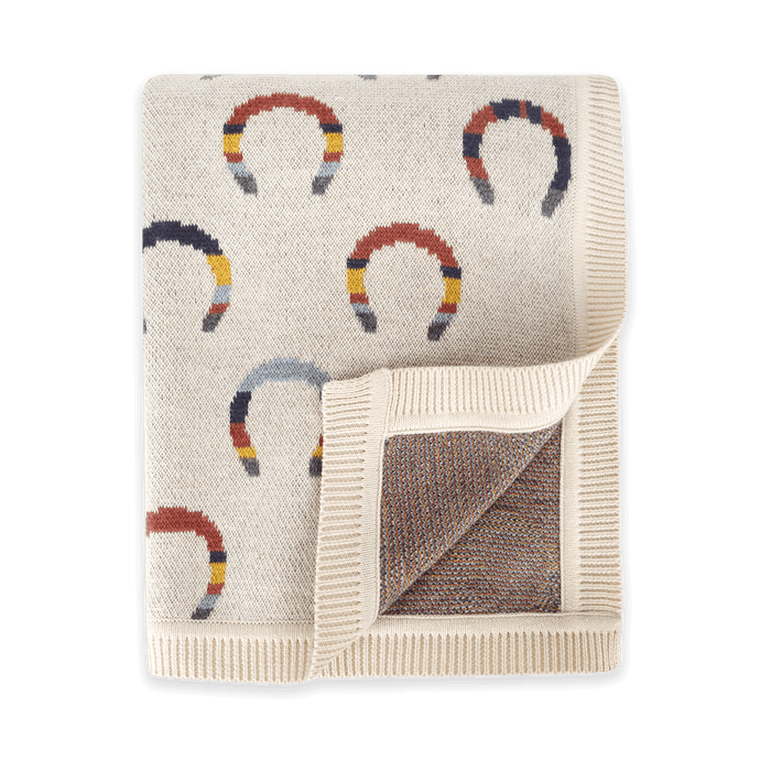 Horseshoe - Organic Cotton Jacquard Knit Baby Blanket (Fold)