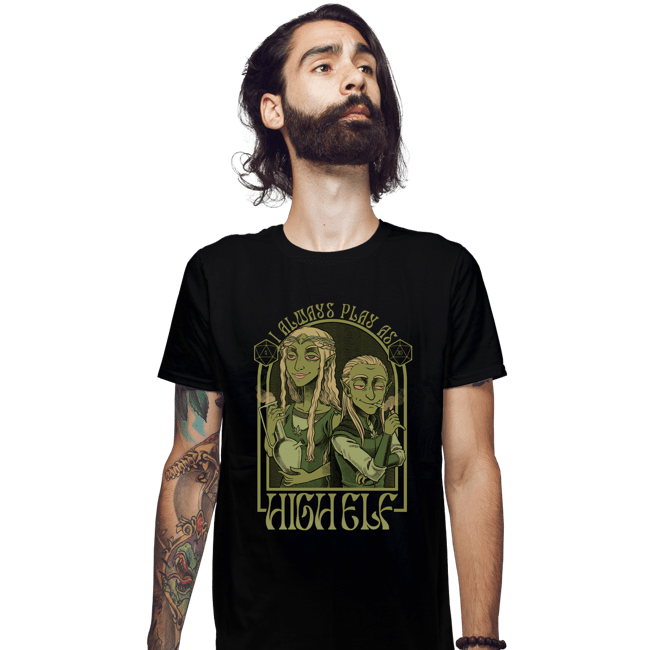 Shirts Fitted Shirts, Mens / Small / Black I Always Play As High Elf