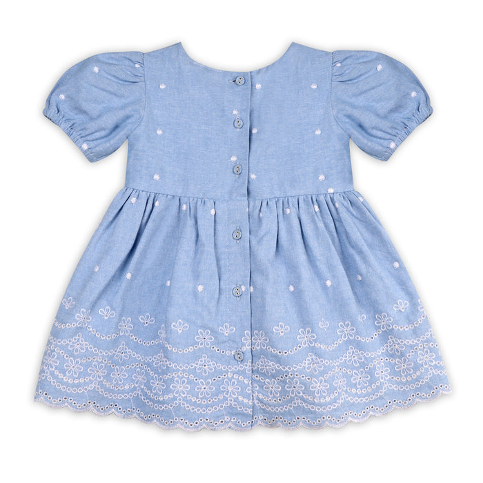 Isla Chambray Baby Dress + Bloomer (Organic Cotton)