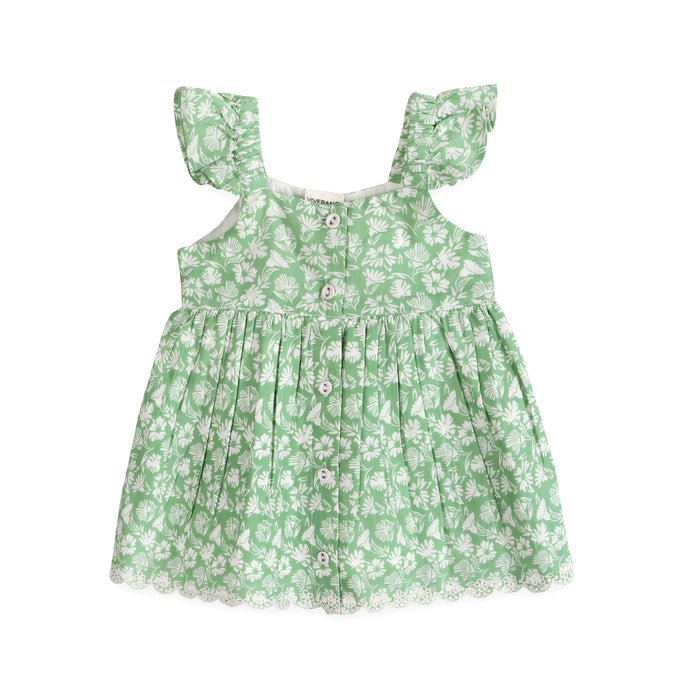 Ivy Embroidered Baby Dress Front (Organic)