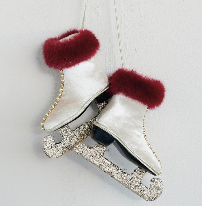 Jewels & Glitter Ice Skates Ornament - 13 Hub Lane   |  Vintage Inspired Ornaments