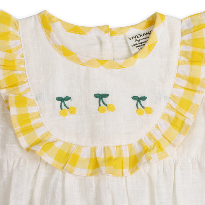 Josephine Lemons Embroidered Baby Romper Detail (Organic)