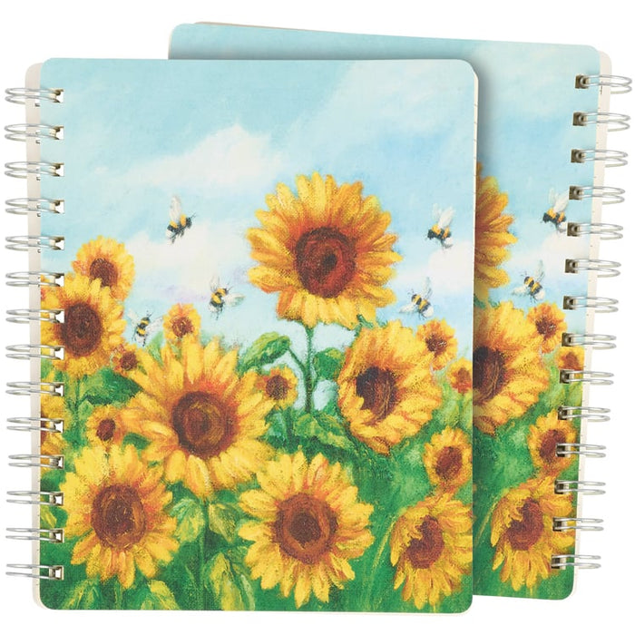 Journal - Sunflower Bees Spiral Notebook