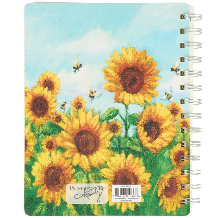 Journal - Sunflower Bees Spiral Notebook