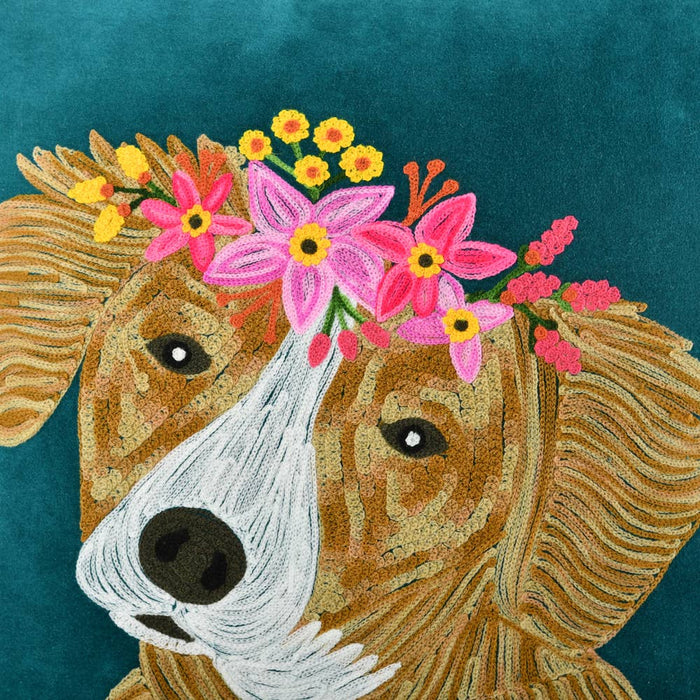 Karma Living - Dog Velvet Pillow 18x18"
