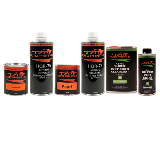 Lamborghini 0362 Rosso Khonsu Tri-Coat Pearl Basecoat Clearcoat Quart Paint Kit