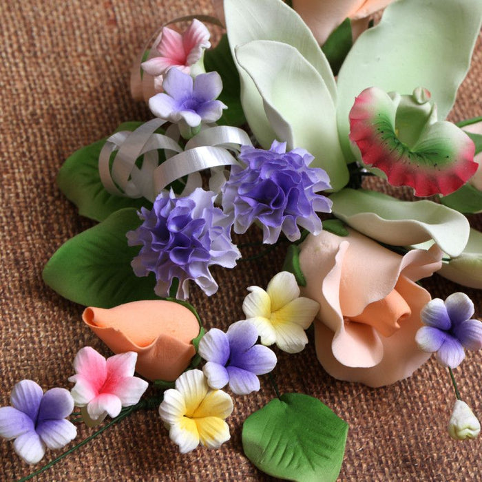 Large Cymbidium Orchid Combo Gumpaste Sugarflower Sprays perfect as a cake topper for cake decorating fondant cakes.  Wholesale Sugarflowers and cake supply. Caljava