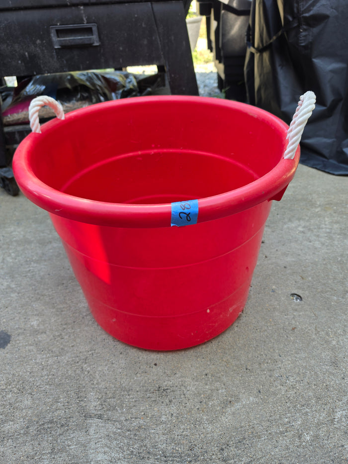 Large Red Plastic Tub w/Rope Handles (C)