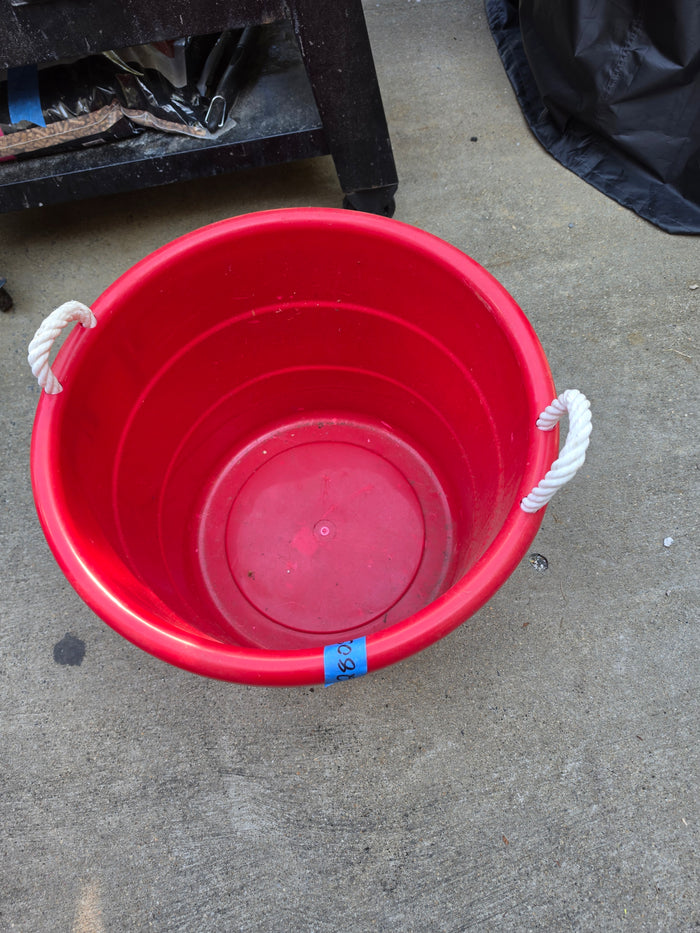 Large Red Plastic Tub w/Rope Handles (C)