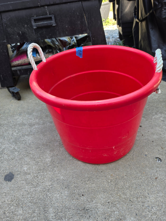 Large Red Plastic Tub w/Rope Handles (C)