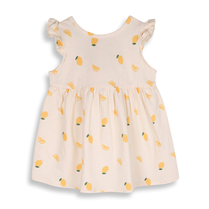 Lemon Baby Ruffle Dress + Bloomer Set (Organic Jersey)
