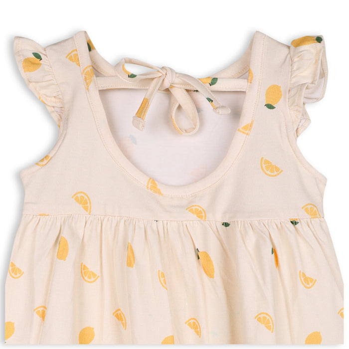 Lemon Baby Ruffle Dress + Bloomer Set (Organic Jersey)