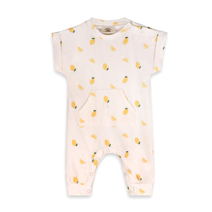 Lemon Kangaroo Pocket Baby Jumpsuit (Organic Jersey)