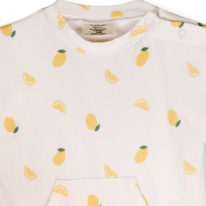 Lemon Kangaroo Pocket Baby Jumpsuit (Organic Jersey)