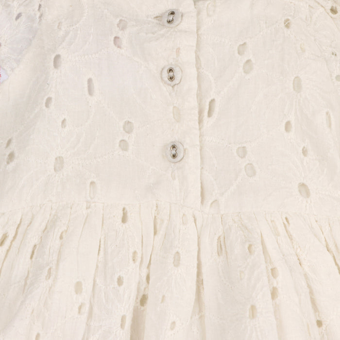Lily Schiffli Floral Eyelet Baby Girl Dress & Bloomer Set (Organic cotton)