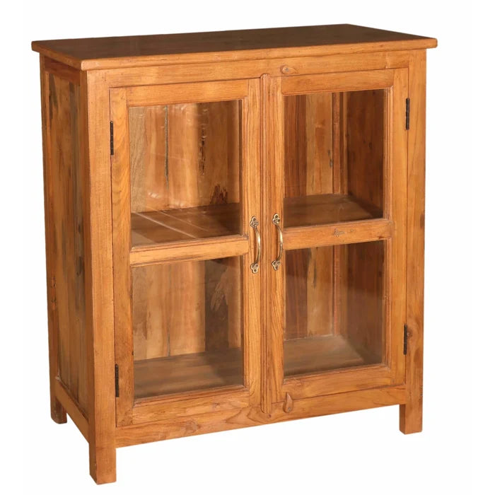 Lowboy Teak Cabinet with Glass-Style Two: Product View