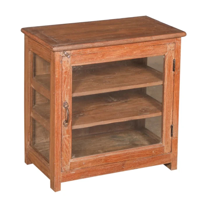 Lowboy Teak Cabinet with Glass-Style Three: Product View