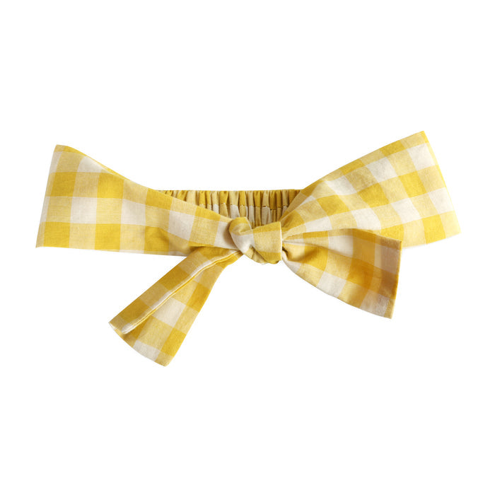 Lucy Gingham Smocked Baby Headband (Organic)