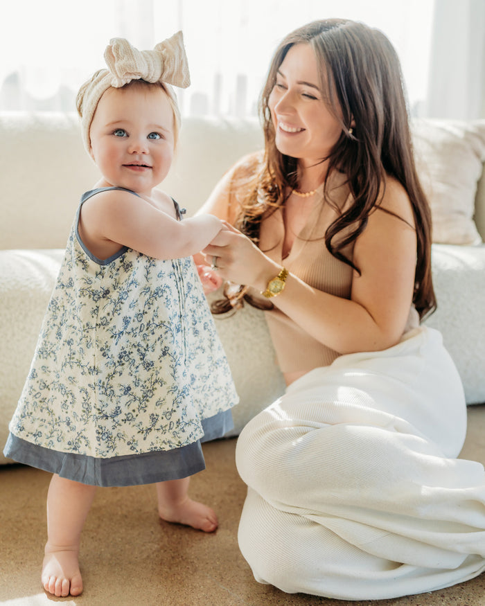 Lyla Floral Muslin Baby Dress +Bloomer (organic Cotton)