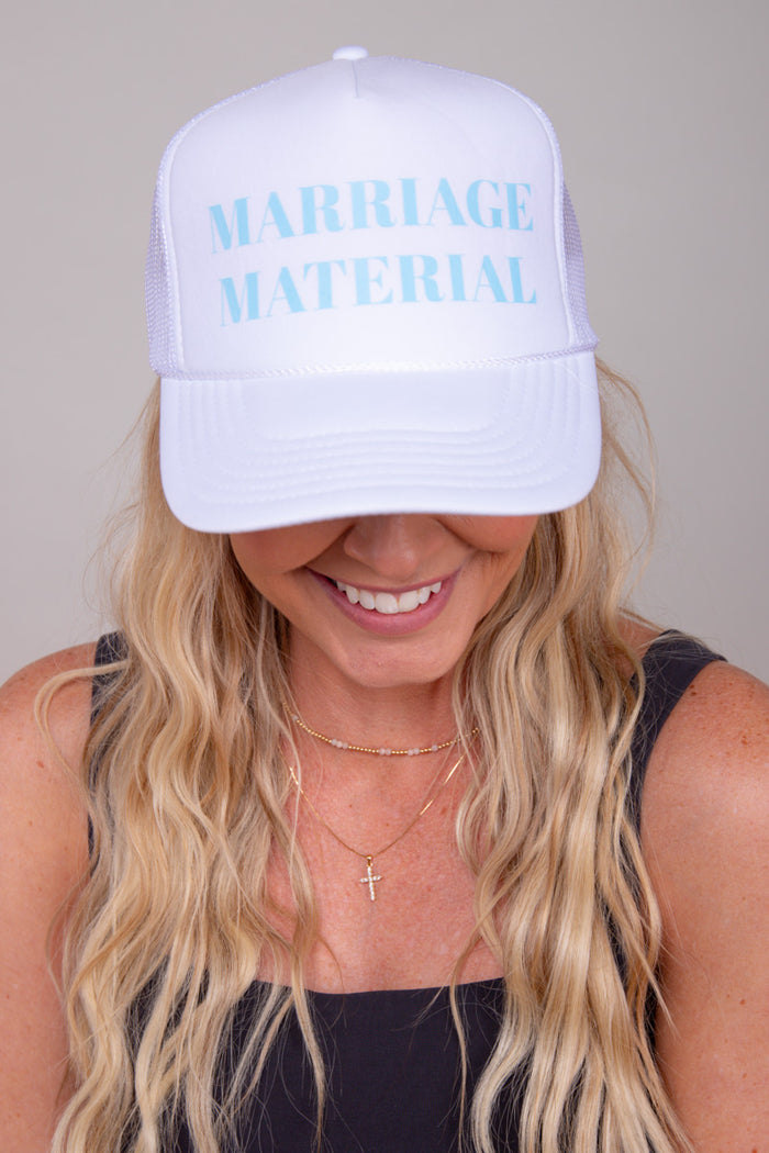 Marriage Material Trucker Hat - White