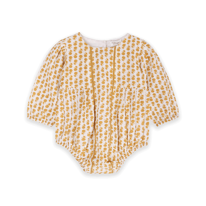 Matilda Floral Baby Romper & Headband Set (Organic Cotton) - Front