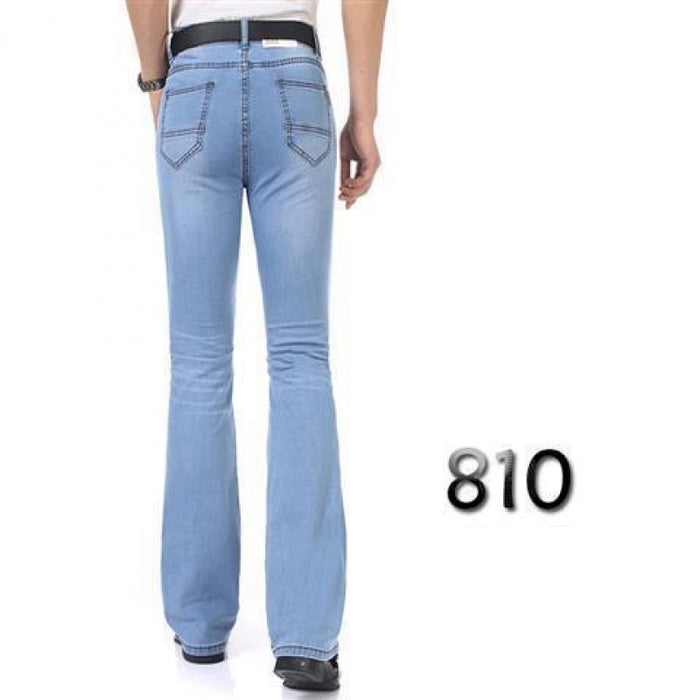 Men's Flared Pants Elastic Denim