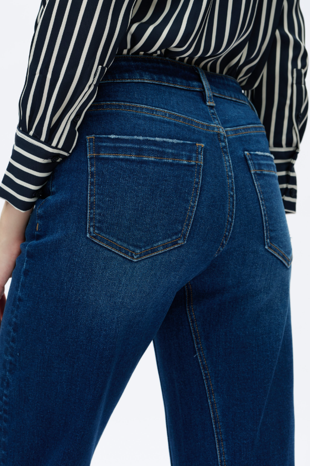 Mid Rise Barrel Jeans, Dark Blue - 13 Hub Lane   |  Barrel Jeans