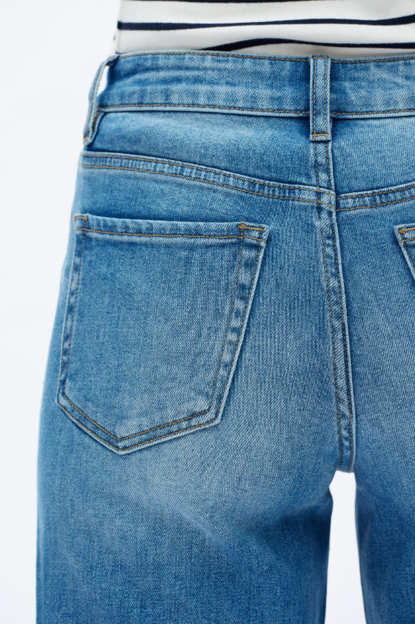 Mid Rise Wide Leg Jeans, Medium Blue - 13 Hub Lane   |  Wide Leg Jeans