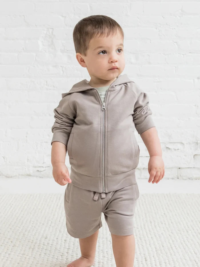 Nalo French Terry Welt Pocket Zipper Hoodie