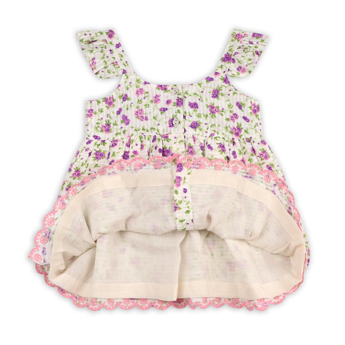 Naomi Seersucker Baby Dress + Bloomer (Organic Cotton)
