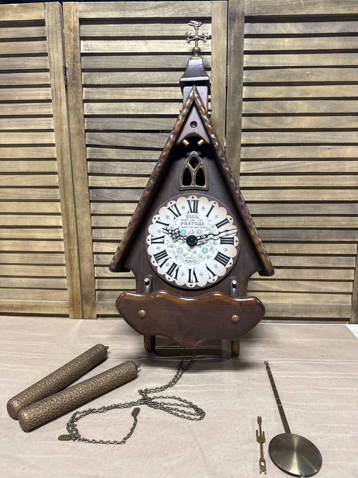 New England Cathedral Hanging Wall Clock - READ DESCRIPTION