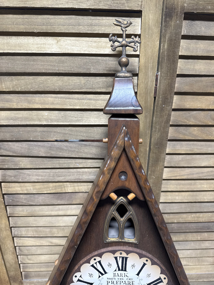 New England Cathedral Hanging Wall Clock - READ DESCRIPTION