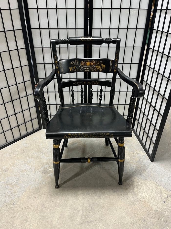 Nichols & Stone Black Hitchcock Style Arm Chair