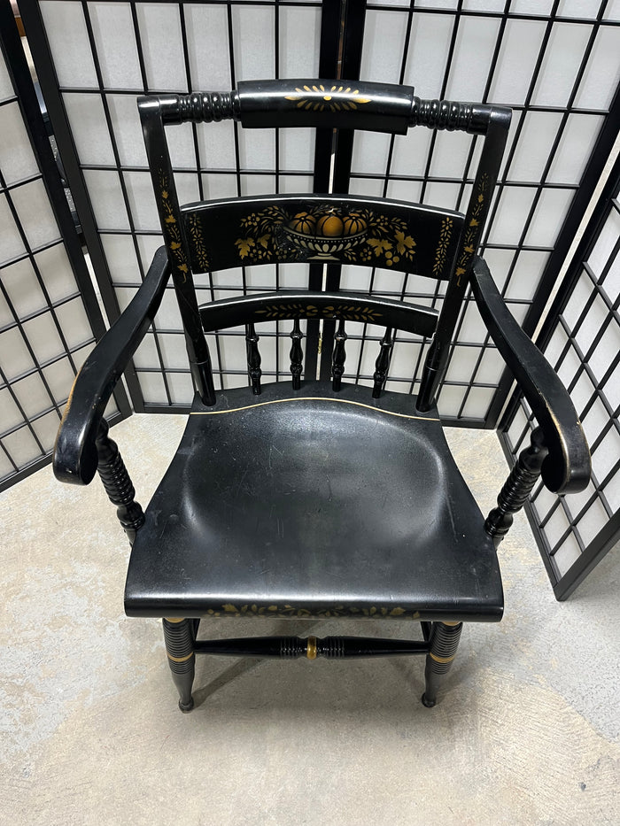 Nichols & Stone Black Hitchcock Style Arm Chair