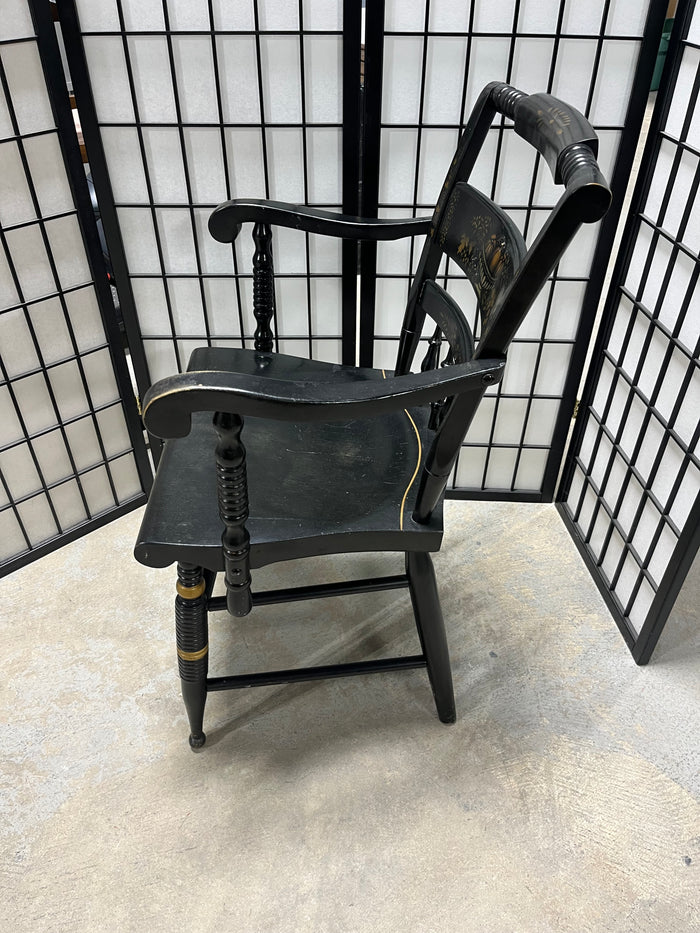 Nichols & Stone Black Hitchcock Style Arm Chair