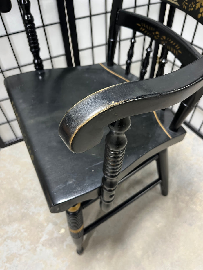 Nichols & Stone Black Hitchcock Style Arm Chair