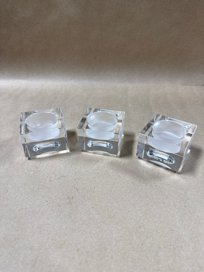 Oleg Cassini Crystal Candle Votives With Box