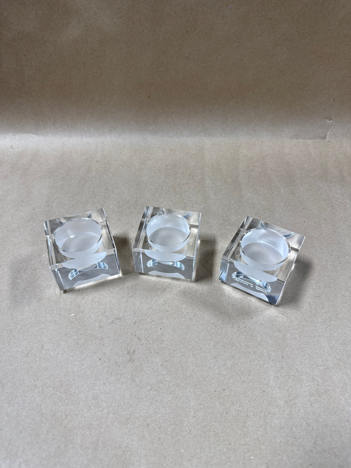 Oleg Cassini Crystal Candle Votives With Box