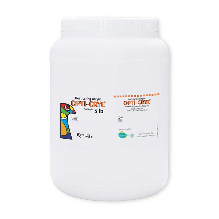 Opticryl Heat Cure Ligh Pink Powder 1 LB and 5 LBS.