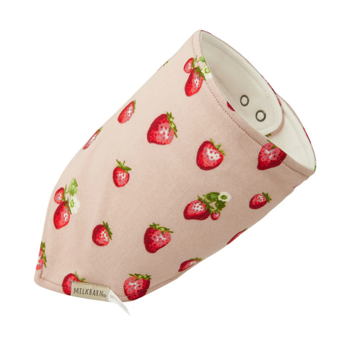 Organic Cotton Kerchief Bib Strawberry