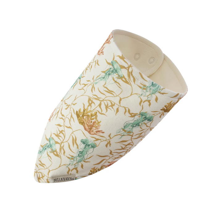 Organic Cotton Kerchief Bib Under the Sea