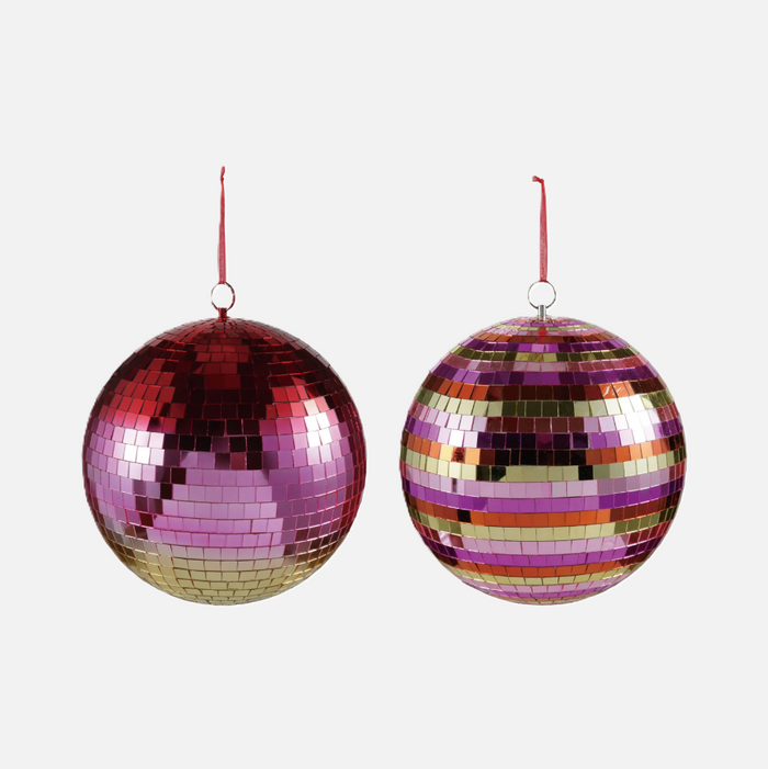 Oversized Foam & Glass Mirror Ball - 13 Hub Lane   |  Glass Ball Ornaments