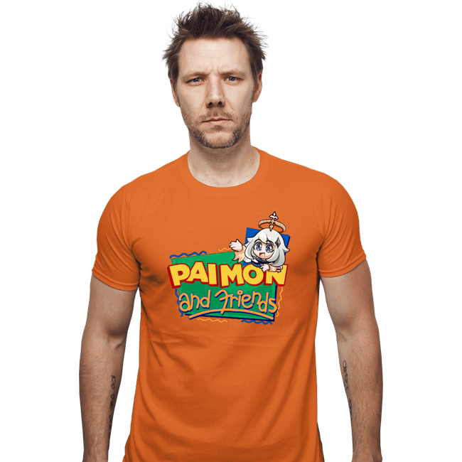 Secret_Shirts Fitted Shirts, Mens / Small / Orange Paimon And Friends!