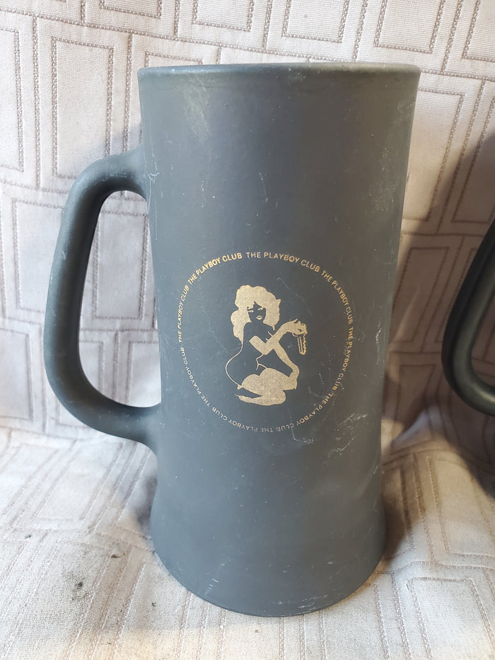 Pair of Matte Black "The Playboy Club" Steins (A)
