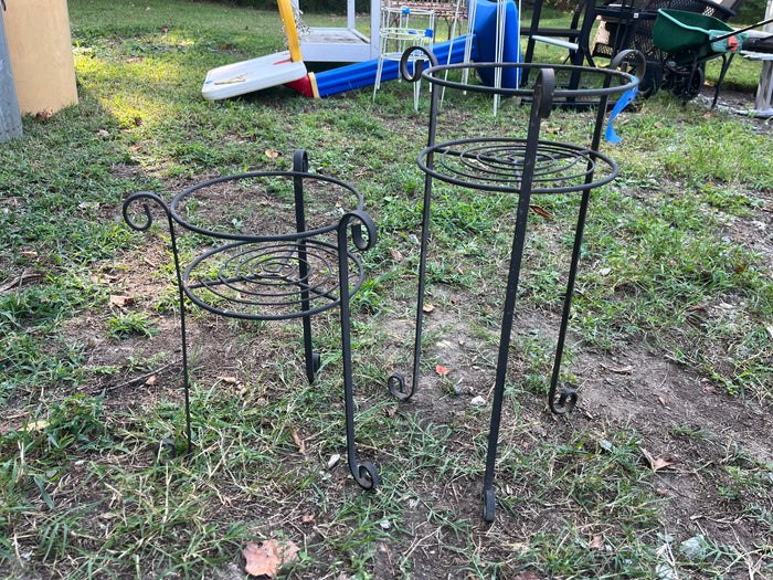 Pair of Metal Plant Stands (C)