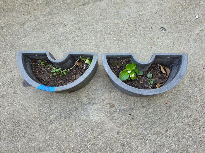 Pair of Resin Umbrella Pole Planters