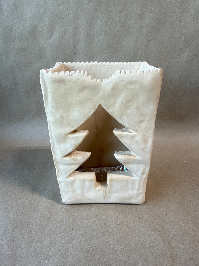 Paper Bag Style Christmas Tree Candle Holder