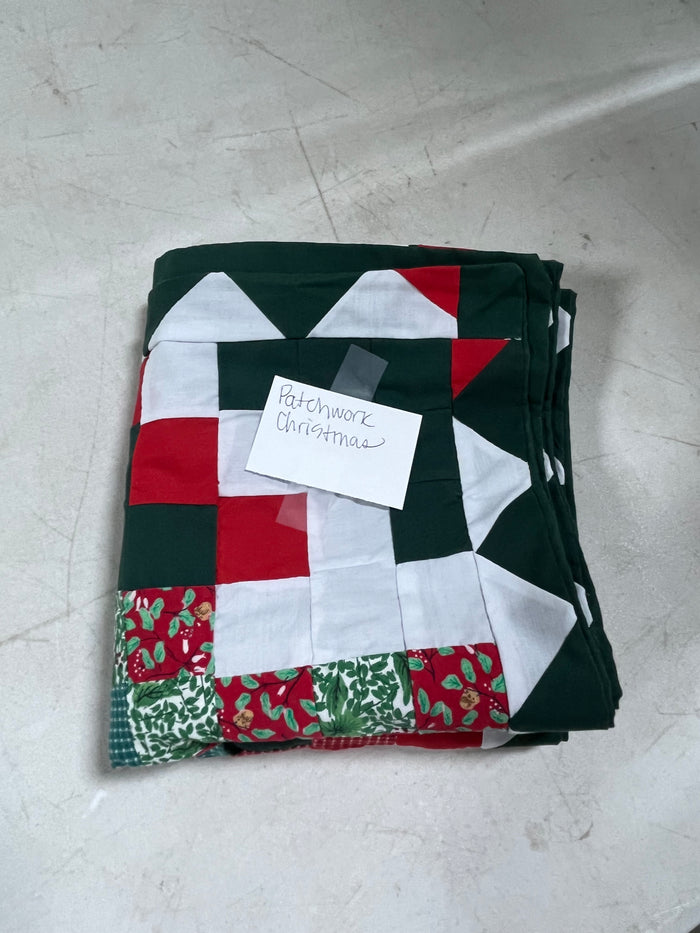 Patchwork Christmas Themed Table Runner by American Pacific Enterprises Inc.  67"x15"