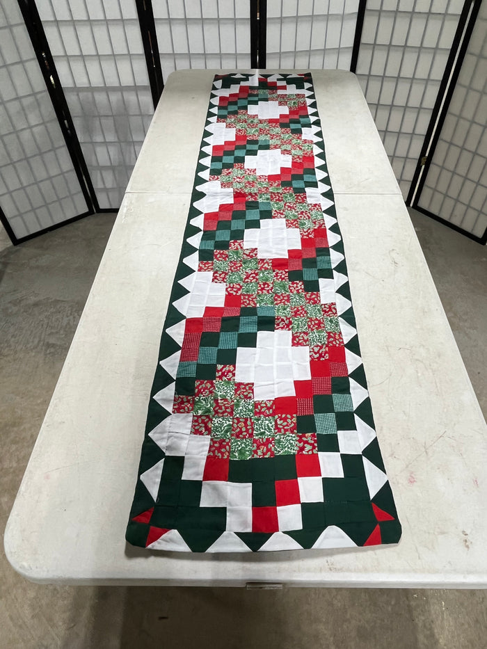 Patchwork Christmas Themed Table Runner by American Pacific Enterprises Inc.  67"x15"