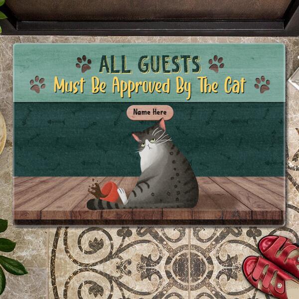 Pawzity Personalized Doormat, Gifts For Cat Lovers, All Guests Must Be Approved By The Cats Front Door Mat